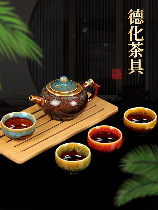 优选丨龙鹏盛世四层六大茗茶礼盒装 木质礼盒+六大茗茶配套茶具 商品图5