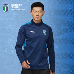 意大利国家队官方商品 | 深蓝 运动健身 加绒速干长袖足球训练服