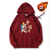 雀说 2024龙年新款酒红色加绒加厚连帽卫衣女秋冬情侣男士新年帽衫4ZF-012207 商品缩略图0