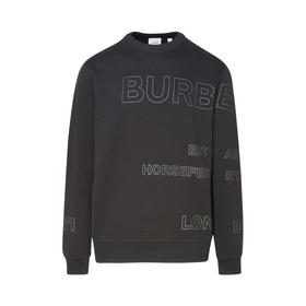 BURBERRY 巴宝莉 男士 Horseferry 印花棉质卫衣 黑色 8037553 A1189