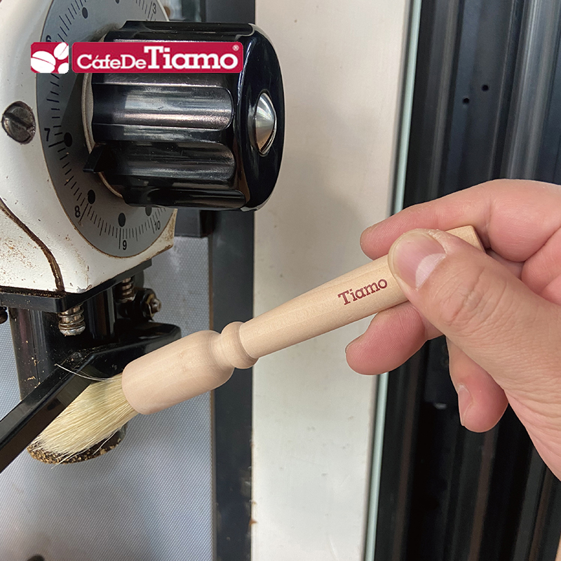 Tiamo天然原木毛刷 磨豆机专业清洁毛刷木柄毛刷
