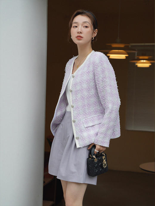 日本进口粗花呢质感织带饰边外套（三色）FO3183224 商品图5