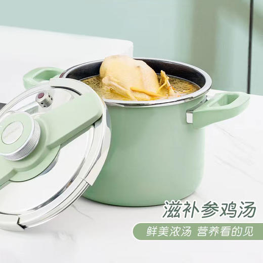 HAPPYCALL珐琅压力锅，Happycall厨房里的爱马仕！晶亮釉面久烧不黑/持久靓丽，实力与颜值并存的传家锅！100kpa压力可以节省⅓烹饪时间，高压快速蒸煮闷炸都能行，焖菜煲汤炖肉超棒！ 商品图4