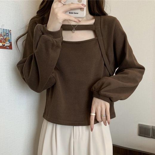 【大码长袖T恤女 2025年春秋新款】胖mm 设计感小众 镂空遮肚 显瘦上衣服 商品图5