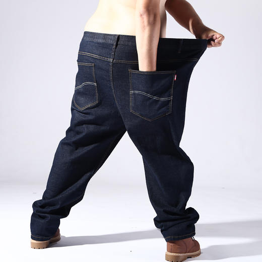 【Q】特大码300-400斤】【新款DYG】大依优型大码牛仔裤松紧腰长裤男舒适弹力休闲简约百搭加肥加大男装 商品图3