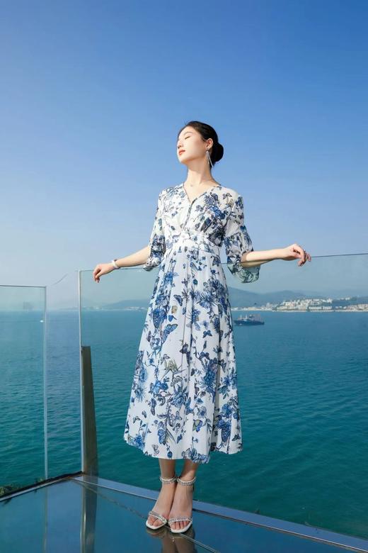 -监德色半袖连衣裙青花瓷系列HJ1S45 商品图2