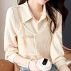 2025春装【新款假两件 拼接长袖衬衫女】春季女士衬衣 显瘦洋气 减龄上衣 商品缩略图0
