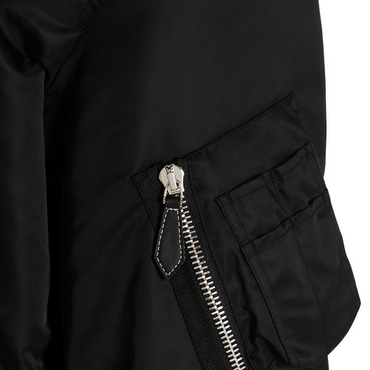 BURBERRY 巴宝莉 男士鹿图案尼龙飞行夹克棉服 黑色 8056117 A1189 商品图3