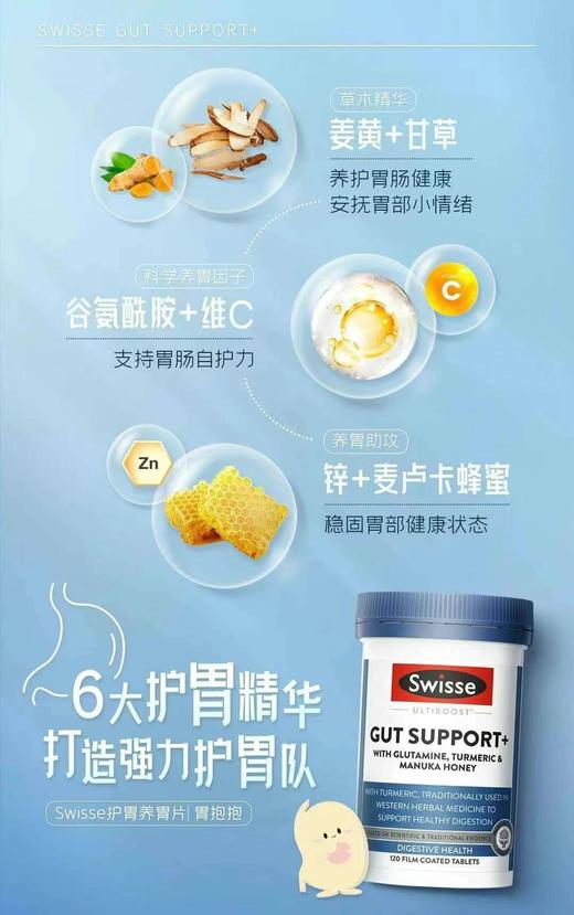 Swisse养胃片120粒姜黄甘草谷氨酰胺维C麦卢卡锌 商品图2