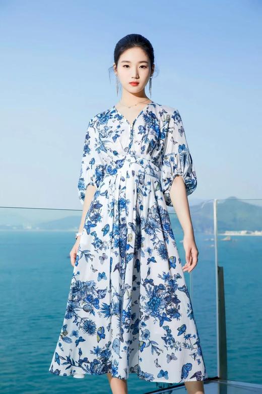 -监德色半袖连衣裙青花瓷系列HJ1S45 商品图1