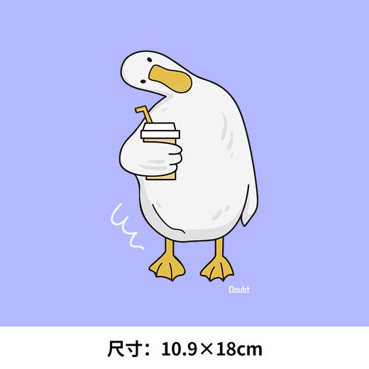 趣味卡通歪脖鸭新款图案热转印鸭子耐水洗胶印白墨烫画 商品图1