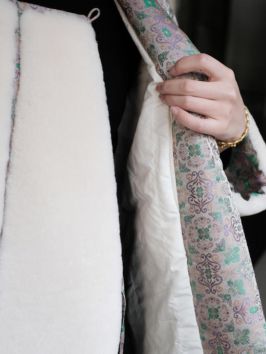 盛唐牡丹 |新中式重缎真丝宋锦羊毛外套  商品图14