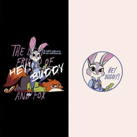 儿童潮牌卡通狐尼克兔朱迪印花T恤卫衣图案热转印印白墨烫画