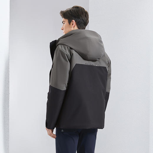 【白鸭绒】柒牌羽绒服男连帽冬季新款字母印花时尚休闲保暖厚外套	127E70190 商品图1