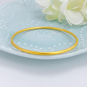 【限时克减150元】足金999.9  【磨砂实心】古法传承面宽约2.4-2.6mm古法光圈古法素圈固口手镯(GFSZW00013-06)（预售产品下单后不退款不退货不换货不补差价）