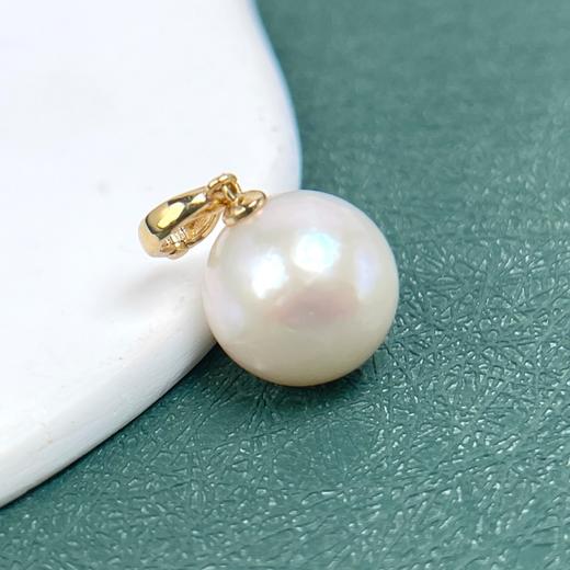 18K珍珠圆珠约12mm吊坠赠链 商品图0