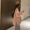 春秋季【休闲风套头 圆领长袖卫衣女款】韩版撞色条纹 宽松女装上衣 商品缩略图3