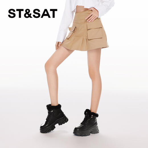 星期六舒适保暖加绒厚底休闲短靴SS341180H2 商品图2