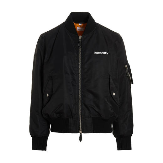 BURBERRY 巴宝莉 男士鹿图案尼龙飞行夹克棉服 黑色 8056117 A1189 商品图0