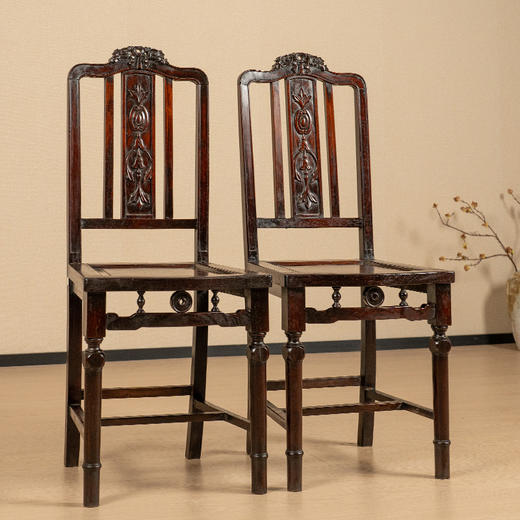 民国 红木靠背椅（一对） 商品图4