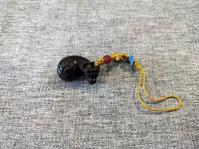 紫檀【牛转乾坤】手机挂坠 钥匙扣