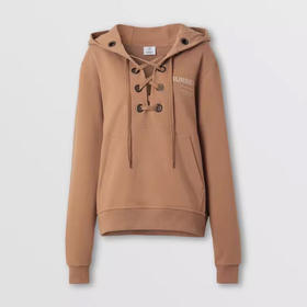 BURBERRY 巴宝莉 女士棉质字母徽标印花连帽卫衣 咖色 8038690 A1420