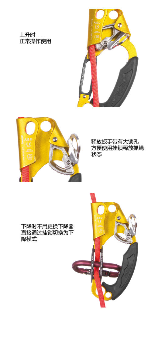 GRIVEL上升器 RTADL Accessory rock safety A＆D ASCENDER DESCENDER left 商品图2