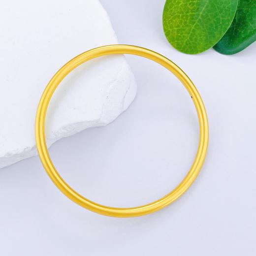 【限时克减128元】足金 3D硬金固口空心硬金仿古法素圈手镯圆棍手镯(V3DSZ00001-1)（预售产品下单后不退款不退货不换货不补差价）（预售产品下单后不退款不退货不换货不补差价） 商品图1