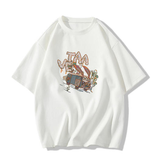 春装新款【美式复古棉质大码 宽松t恤短袖女】女士上衣 舒适百搭 t恤衫 商品图8