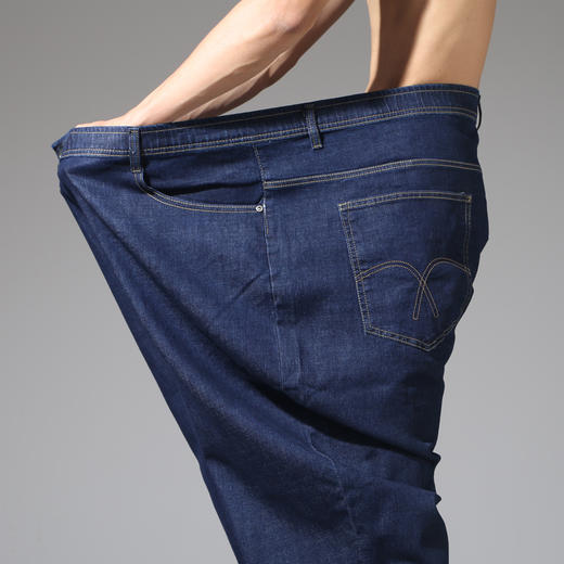 【Q】【特大码300-400斤】【新款DYG】大依优型大码牛仔裤松紧腰长裤男舒适弹力休闲简约百搭加肥加大男装 商品图2