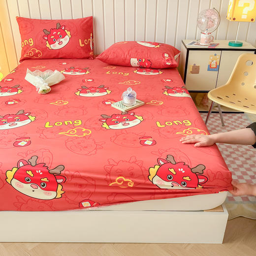 自然醒纯棉床笠单件全棉榻榻米床垫套保护罩防尘家用床罩三件套JY 商品图8