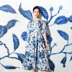 -监德色半袖连衣裙青花瓷系列HJ1S45