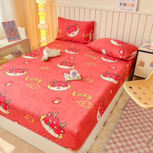 自然醒纯棉床笠单件全棉榻榻米床垫套保护罩防尘家用床罩三件套JY 商品图4