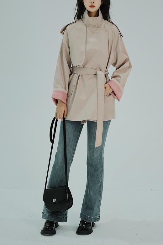 【门店同款】ENJOY春季韩系撞色短风衣 155619772 商品图1