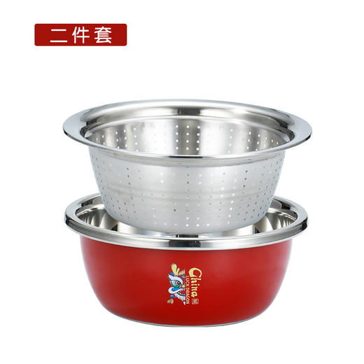 【春节不打烊！国潮五福聚宝盆】可放微波炉，沥碗、盛汤、盛水果、盛蔬菜！2024龙年多用盆家用不锈钢盆 商品图10