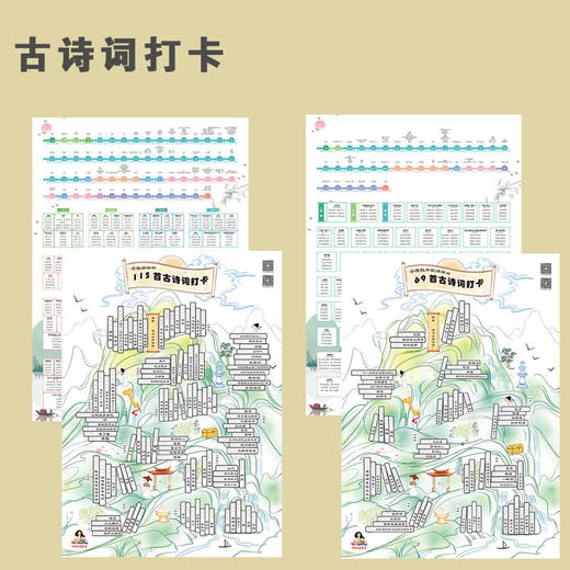 丹妈定制  古诗词打卡挂图  共2张 商品图0