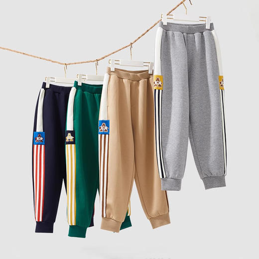【MQD】男童学院风宽松运动卫裤秋冬新款儿童加绒针织裤洋气长裤 商品图2
