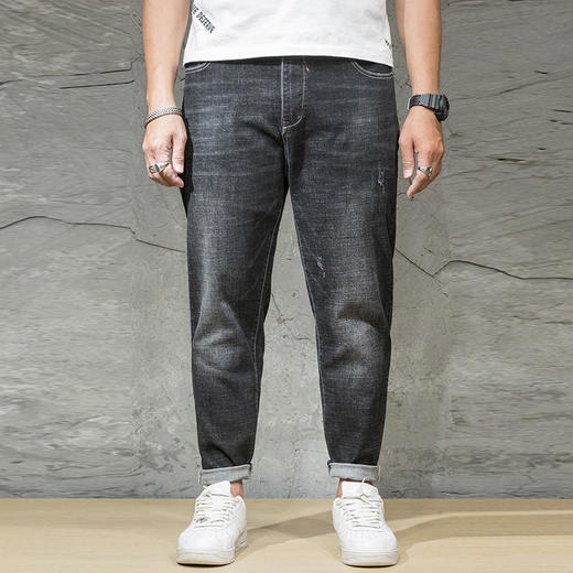 【新款DQ】大依优型大码牛仔裤长裤男舒适弹力休闲简约百搭加肥加大男装潮款 商品图1