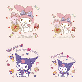 库洛米 美乐蒂可爱衣服印花图案热转印耐水洗胶印柯式烫画