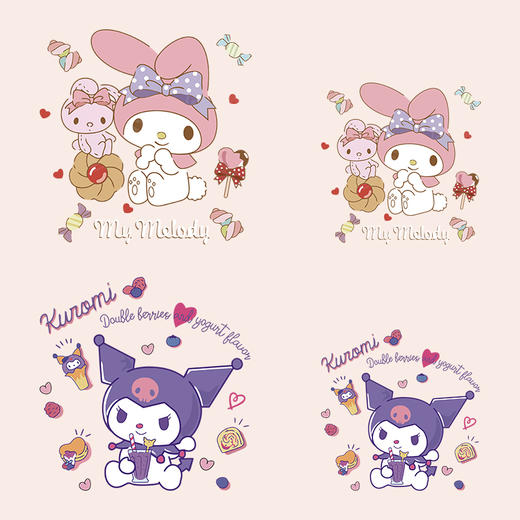 库洛米 美乐蒂可爱衣服印花图案热转印耐水洗胶印柯式烫画 商品图0