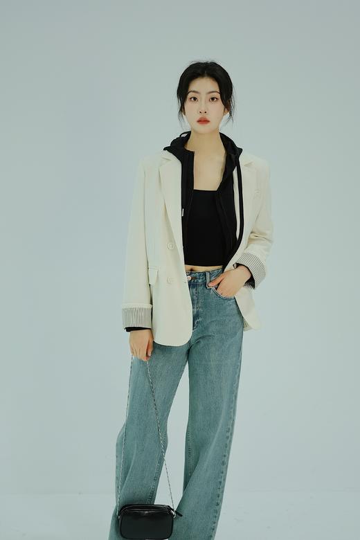 【门店同款】ENJOY春季翻袖条纹双排扣西装外套 155945076 商品图5