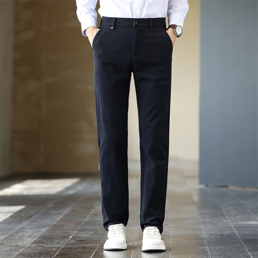 1Z130J855A【双面磨毛 含羊毛】罗蒙秋冬季男装加厚保暖男长裤休闲裤男商务西裤男士西装裤子男 商品图1