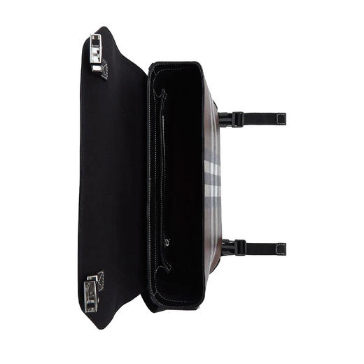 BURBERRY 巴宝莉 男士大号格纹拼皮革大号信使包 深桦木棕色 8054718 A8900 商品图3