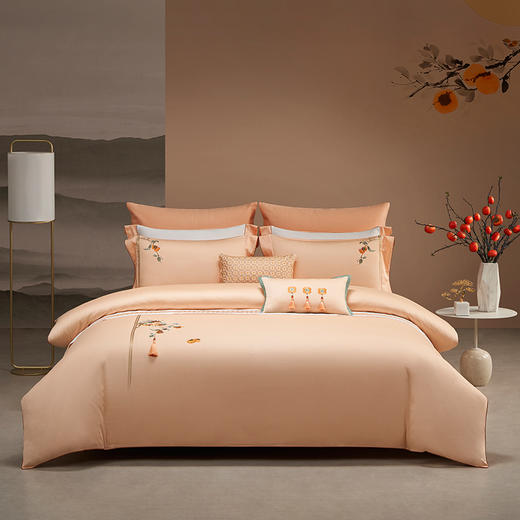 梦洁 素色四件套 柿柿 商品图0