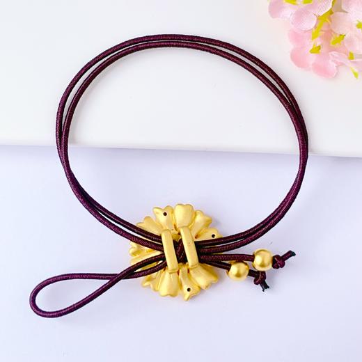 【限时7.5折】【定价黄金】足金 3D硬金双戴款向日葵头绳棕色弹力绳成品手串(AJ3DSC00093)（预售产品下单后不退款不退货不换货不补差价）（预售产品下单后不退款不退货不换货不补差价） 商品图2