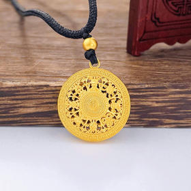 【限时克减128元】足金999.9 #八宝罗盘 #小红书 古法挂绳空心镂空八宝罗盘吊坠（面宽约21.2mm，含珠子）(ANWZGFDZ00200-4)预售产品下单后不退款不退货不换货不补差价