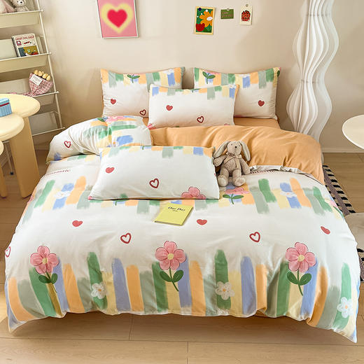 【YW】无忧购日系小清新100%全棉四季通用床品四件套YZ161019186（截单后7天发货) 商品图5