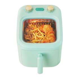 TOKIT厨几全景小魔方空气炸锅5L-牛油果绿  QTT-A-1881