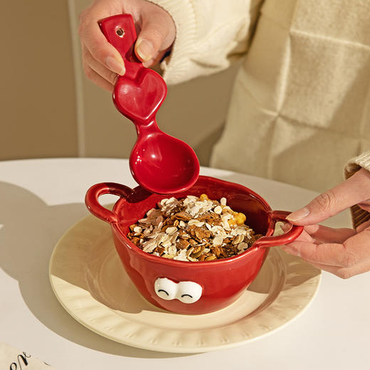 摩登主妇双耳碗好看的饭碗盘家用2024新款陶瓷情侣碗沙拉酸奶碗 商品图3