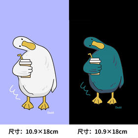趣味卡通歪脖鸭新款图案热转印鸭子耐水洗胶印白墨烫画